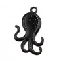 Charms polpo smaltato nero 28x18 mm conf. 1 pz