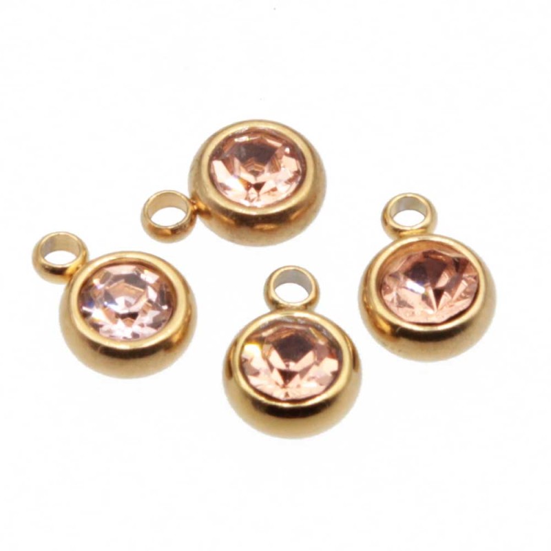 Punto luce acciaio oro 5.5 mm pink conf. 1 pz (pi-p88) - pietreeminuterie.com
