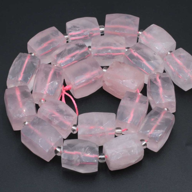 Quarzo rosa colonna 16x11 mm sfac. conf. 2 pz (col-ama22) - pietreeminuterie.com