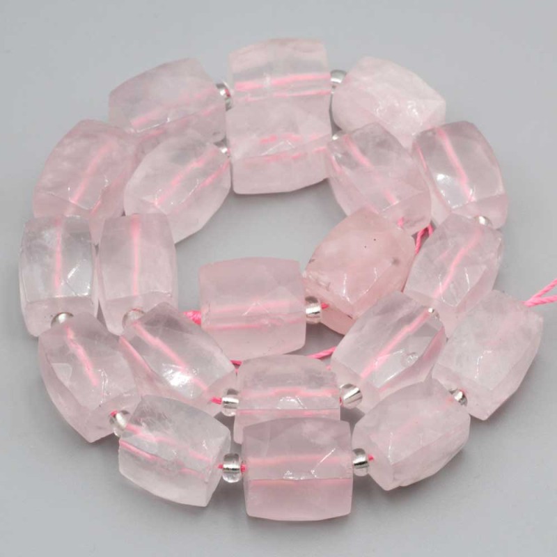 Quarzo rosa colonna 16x11 mm sfac. conf. 2 pz (col-ama22) - pietreeminuterie.com