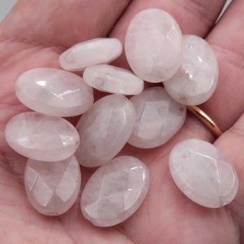 Quarzo rosa sfacce. 19x13 mm conf.10 pz