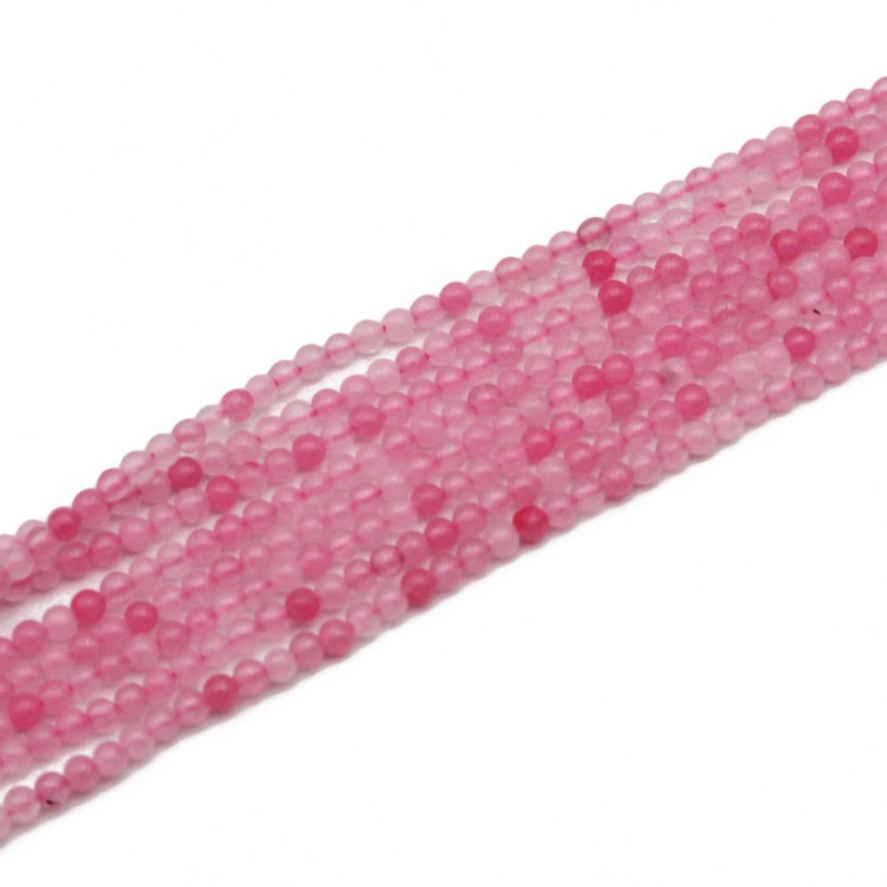 Quarzo rosa tondo liscio 2 mm filo 40 cm (quar-100-1) - pietreeminuterie.com