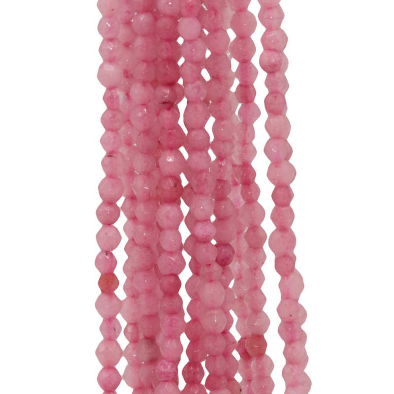 Quarzo rosa tondo sfac. 3 mm circa filo 40 cm (quarz-z) - pietreeminuterie.com