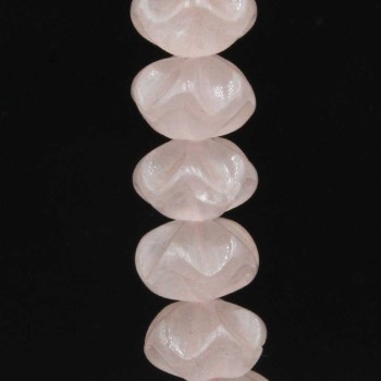 Quarzo rosa cipollotto intagliato 16x10 mm 2 pz Quarzo rosa cipollotto intagliato 16x10 mm 2 pz