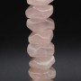 Quarzo rosa pepita piatta foro centrale 22x9 mm 2 pz