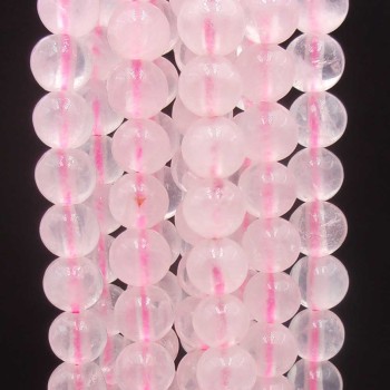 Quarzo rosa tondo liscio 10 mm grado A+ filo 40 cm