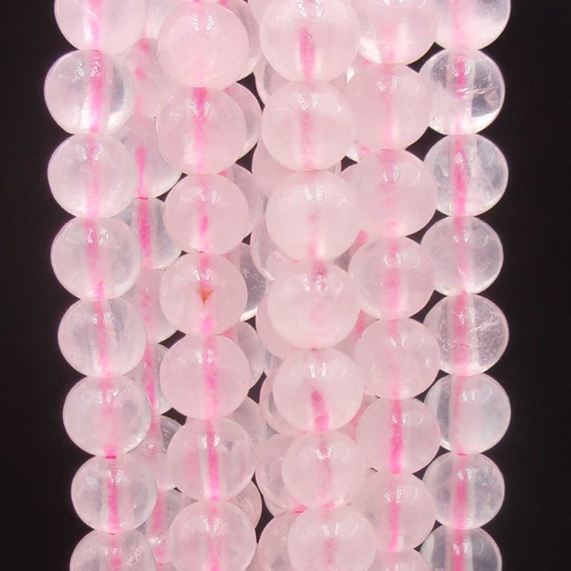 Quarzo rosa tondo liscio 10 mm grado A+ filo 40 cm - 10mm8qq - pietreeminuterie.com Quarzo rosa tondo liscio 10 mm grado A+ filo 40 cm (10mm8qq) - pietreeminuterie.com