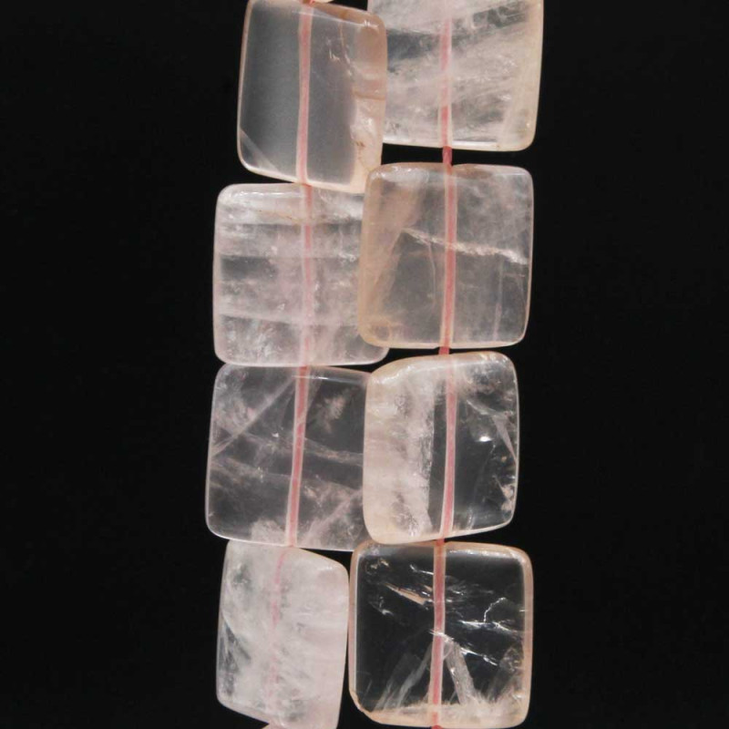 Quarzo rosa quadrato 20 mm liscio 2 pz (qu7quarz) - pietreeminuterie.com