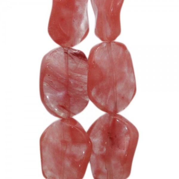 Quarzo | Quarzo cherry ovale ondulato 2 pz - cherry9ova