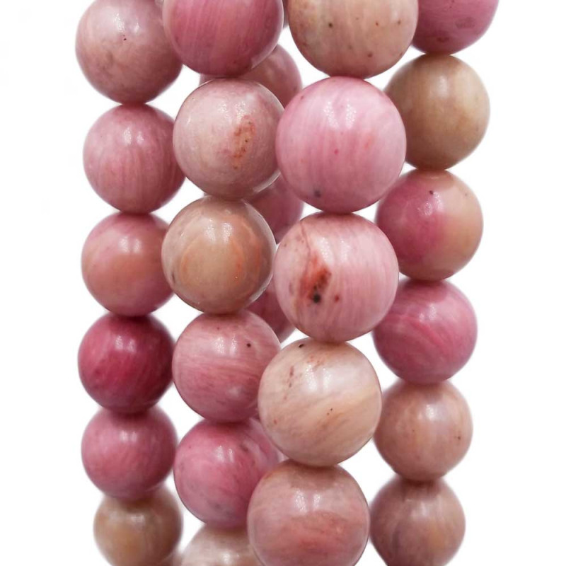 Rodonite tonda liscia 10.4 mm pacco 10 pezzi (rod1) - pietreeminuterie.com