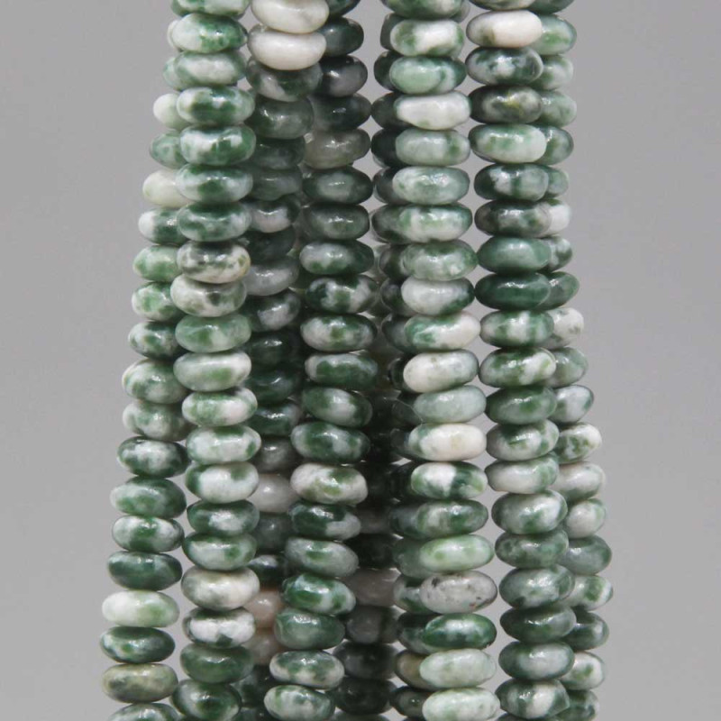 Agata verde muschiata Rondelle 4x2 mm filo 40 cm (ag11rpond) - pietreeminuterie.com