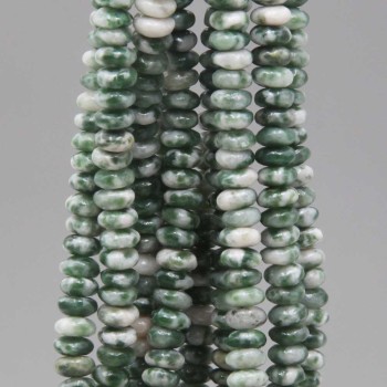 Agata verde muschiata Rondelle 4x2 mm filo 40 cm Agata verde muschiata Rondelle 4x2 mm filo 40 cm