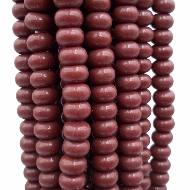 Perline rondelle in vetro marroni 8x4.5 mm filo 40 cm - mar559m - pietreeminuterie.com Perline rondelle in vetro marroni 8x4.5 mm filo 40 cm (mar559m) - pietreeminuterie.com