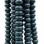 Perline rondelle in vetro verde smeraldo 8x4.5 mm filo 40 cm