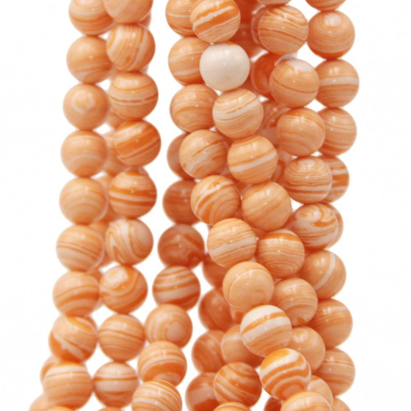 Rodocrosite arancio tonda liscia 6 mm filo 40 cm (rodo-11-su) - pietreeminuterie.com