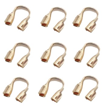 Pacco ingrosso Salvafilo in acciaio oro 5x4 mm foro circa 0.6 mm 100 pz Pacco ingrosso Salvafilo in acciaio oro 5x4 mm foro circa 0.6 mm 100 pz