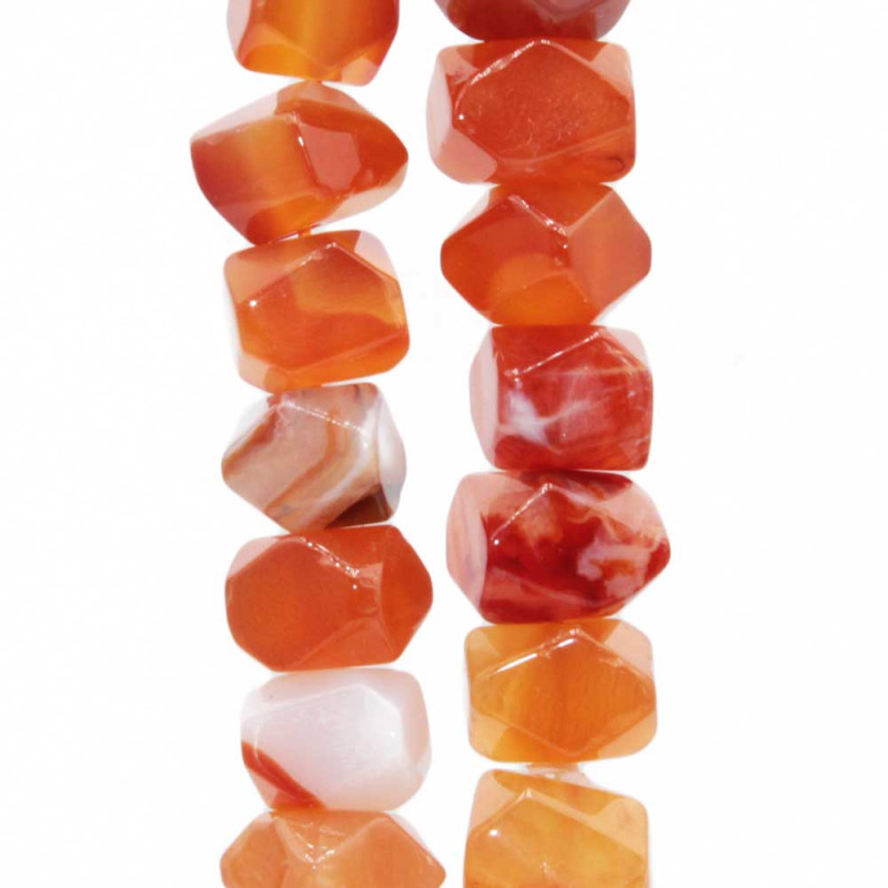 Pietre dure sasso agata rossa striata 10x8 mm circa conf. 6 pz (dia-0916) - pietreeminuterie.com