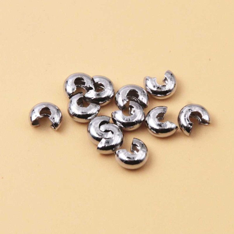 Copri schiaccini placcati oro bianco 18kt 5 mm 25 pz (co-sh-5m) - pietreeminuterie.com