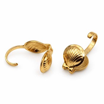 Coprinodo acciaio oro conchiglia 5 mm conf. 10 pz Coprinodo acciaio oro conchiglia 5 mm conf. 10 pz