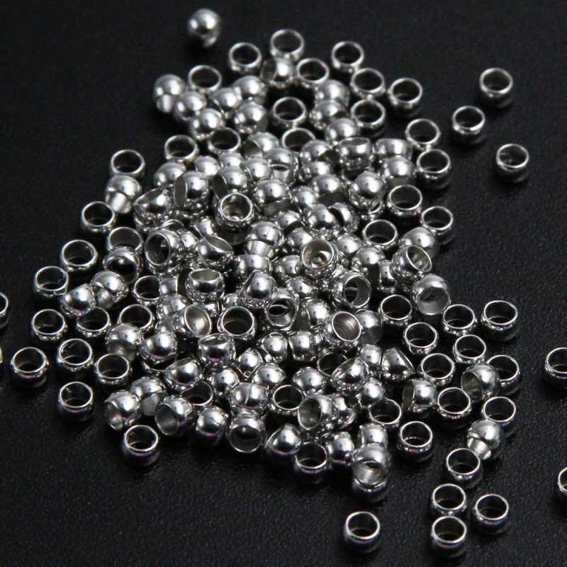 Schiaccini metallo rodio 2 mm pacco 200 pz (schi8022) - pietreeminuterie.com
