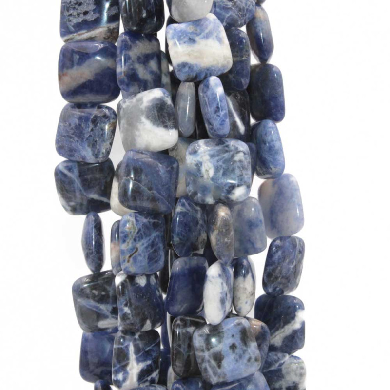 Sodalite quadrata liscia 16 mm filo 40 cm (soda-9001) - pietreeminuterie.com