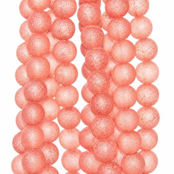 Perline Stardust satinate in vetro rosa antico 8 mm filo 40 cm