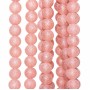 Perline Stardust satinate in vetro rosa antico 8 mm filo 40 cm