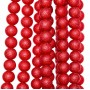 Perline Stardust satinate in vetro rosse 8 mm filo 40 cm