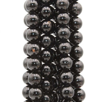 Tormalina nera tonda liscia 8 mm grado A+++ Filo 40 cm