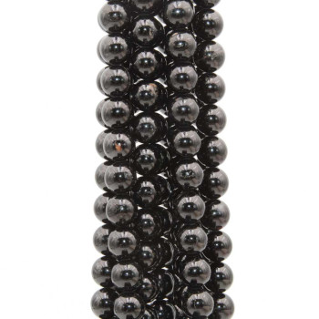 Tormalina nera tonda liscia 6 mm grado A+++ Filo 40 cm