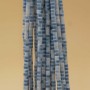 Perline in vetro tubicino 2.2x1.5 mm azzurre bianche filo 40 cm