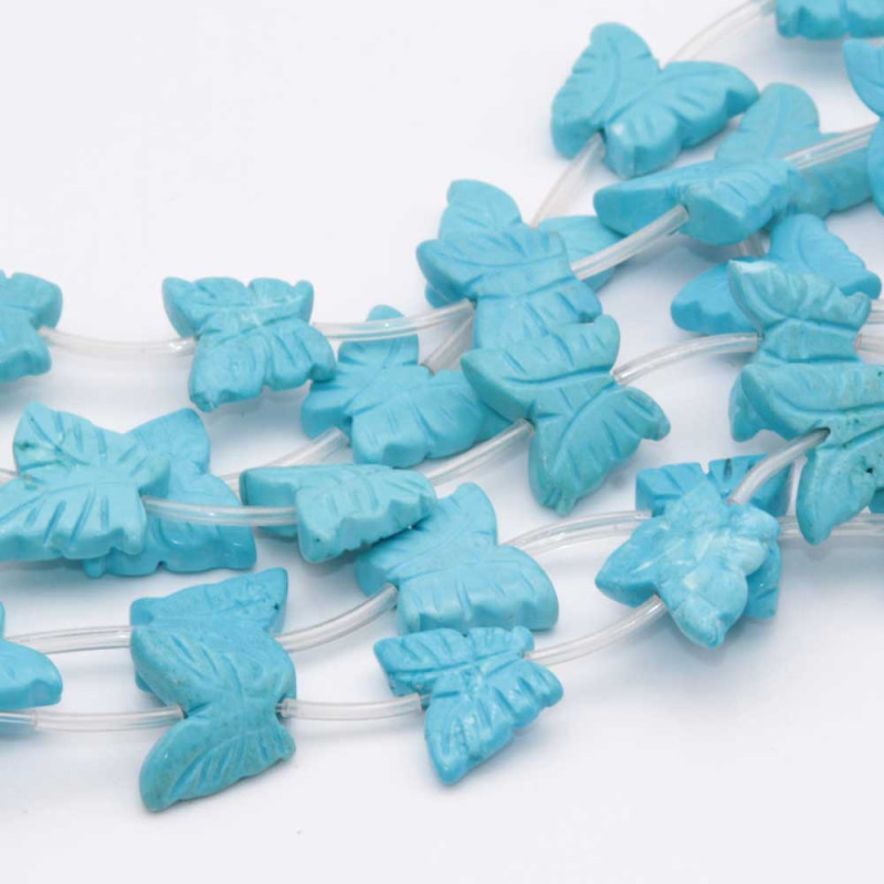 Farfalle turchese 12x16 mm filo 40 cm (far-16mm1) - pietreeminuterie.com