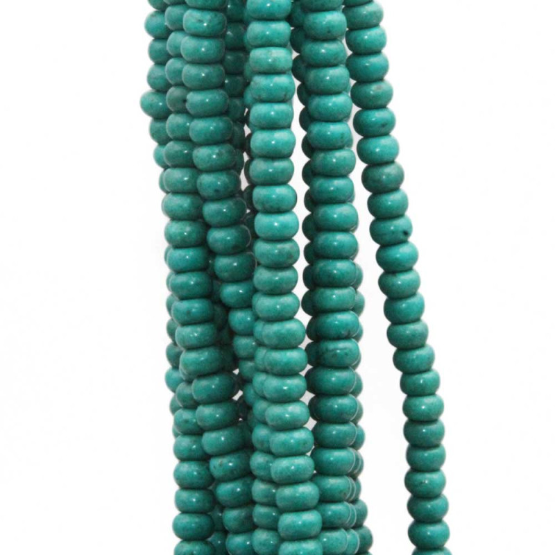 Rondelle di turchese scuro 5x3 mm filo 40 cm (27hhs11) - pietreeminuterie.com