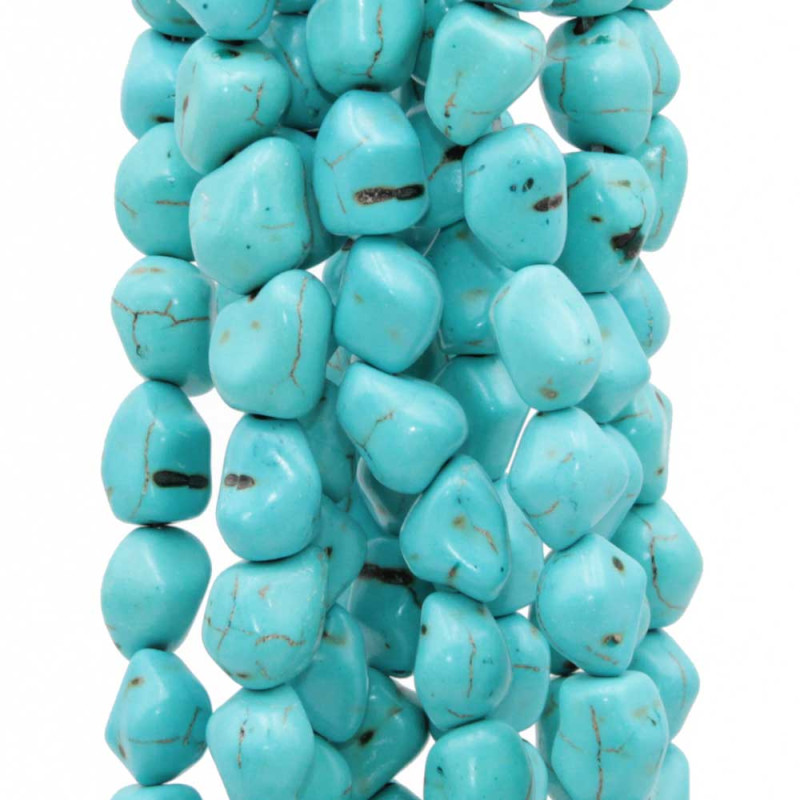 Turchese pepite 10/11 mm filo 40 cm (tur-hl033) - pietreeminuterie.com