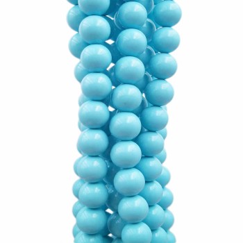 Turchese tonde liscio lucido 6 mm lisce filo 40 cm Turchese tonde liscio lucido 6 mm lisce filo 40 cm