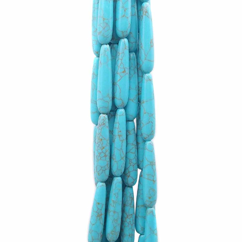 Gocce pasta turchese liscia 30x5.8 mm pacco 4 pz (gt54) - pietreeminuterie.com