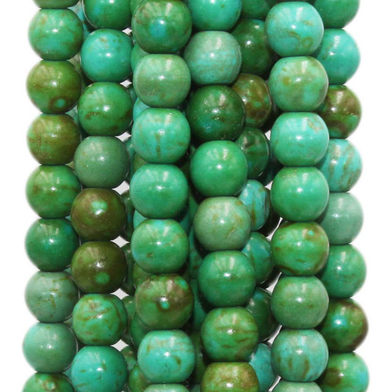 Turchese africano tondo liscio 10 mm filo 40 cm (afri10m) - pietreeminuterie.com