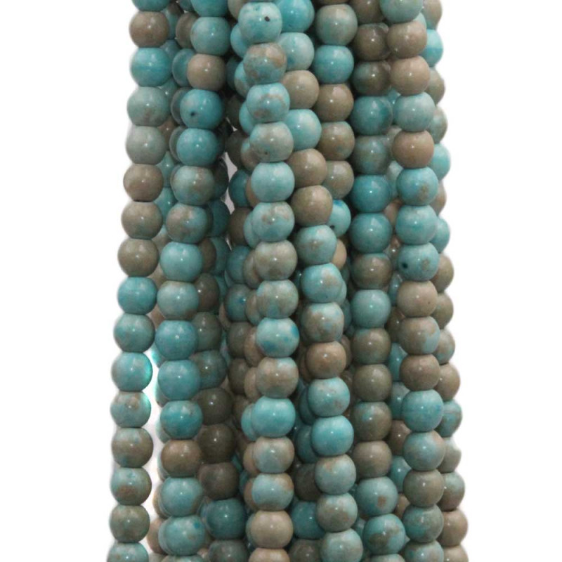 Turchese colorato tondo liscio 6 mm filo 40 cm (thes6100) - pietreeminuterie.com
