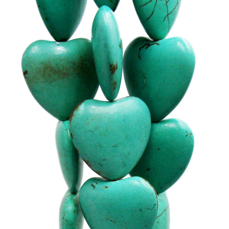 Turchese cuore 23 mm liscio pacco 2 pz (23mmturc) - pietreeminuterie.com
