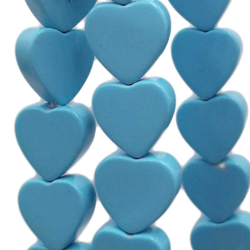 Turchese lucido cuore 9.4 mm pacco da 10 pezzi (cu94m11) - pietreeminuterie.com