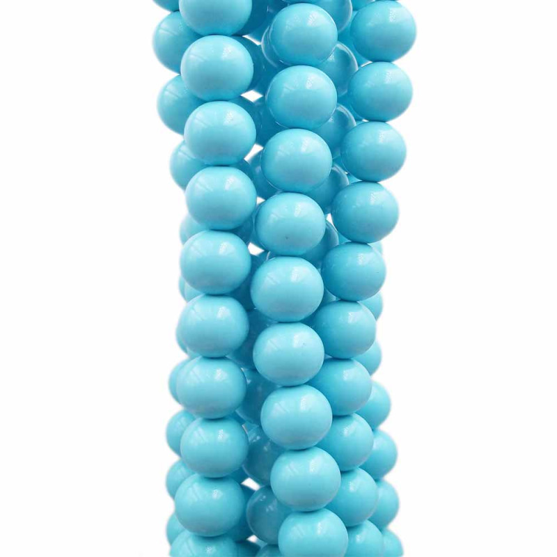 Turchese tonde liscio lucido 6 mm lisce filo 40 cm (8mmb1) - pietreeminuterie.com