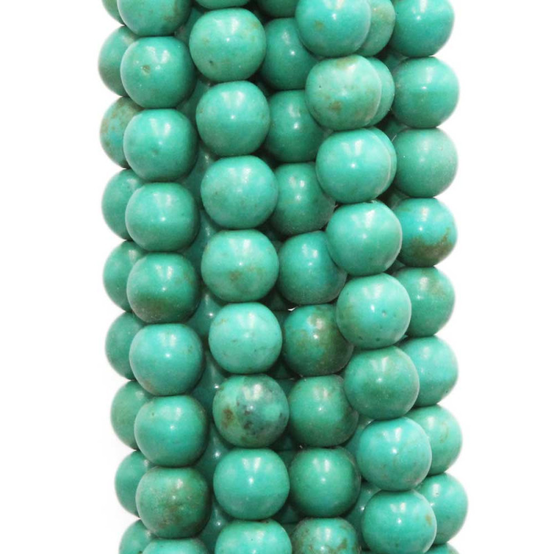 Turchese tondo liscio 10 mm filo 40 cm (chese011) - pietreeminuterie.com