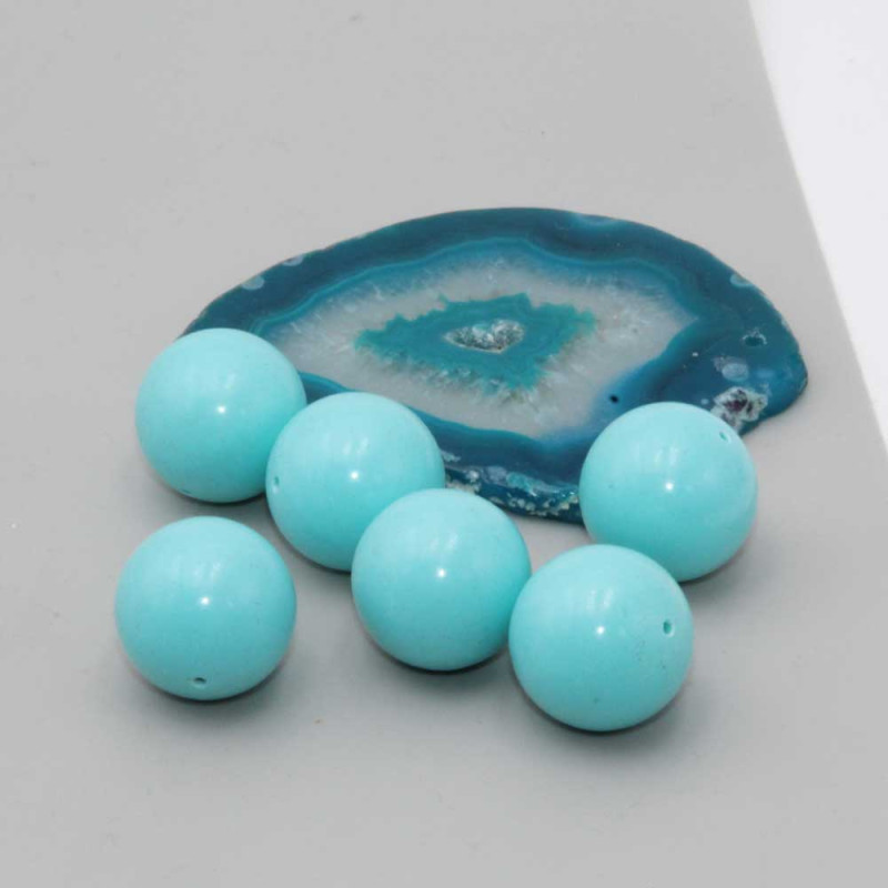 Turchese tondo liscio 18 mm conf. 4 pz (tup-0366) - pietreeminuterie.com