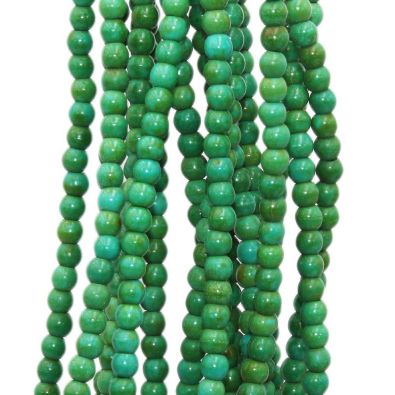 Turchese tondo liscio 4 mm filo 40 cm (4mturcg) - pietreeminuterie.com