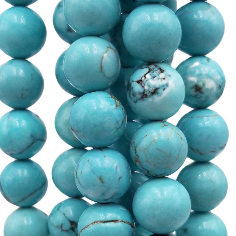 Turchese tondo liscio 8 mm filo 40 cm (et70aaa) - pietreeminuterie.com