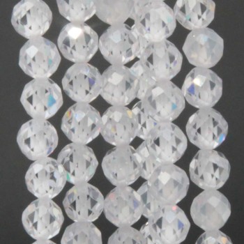 Zirconi tondi sfac. 4 mm trasparenti grado A++ filo 40 cm Zirconi tondi sfac. 4 mm trasparenti grado A++ filo 40 cm