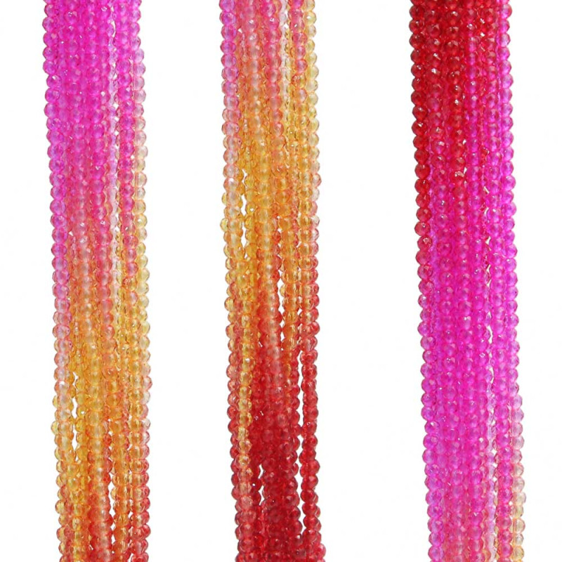 Zirconi colorati gialli rossi rosa tondi 2 mm sfac. filo 37 cm (zirc9pp1) - pietreeminuterie.com