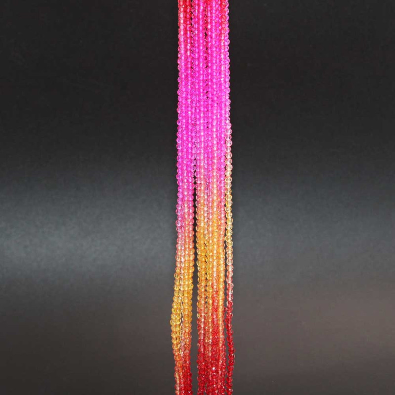 Zirconi colorati gialli rossi rosa tondi 2 mm sfac. filo 37 cm (zirc9pp1) - pietreeminuterie.com