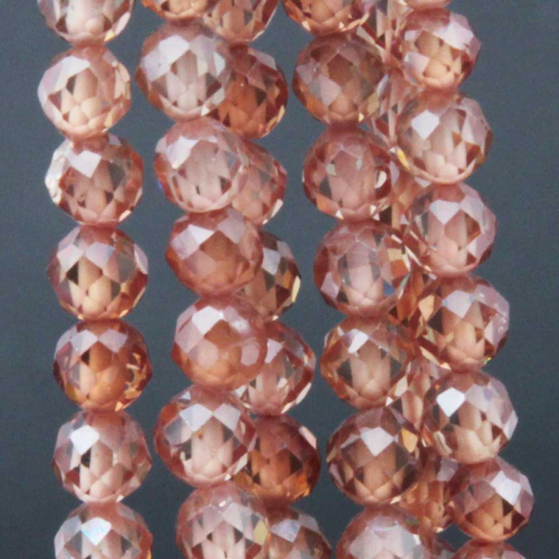 Zirconi tondi sfac. 4 mm peach grado A++ filo 40 cm (zirc-0d1) - pietreeminuterie.com