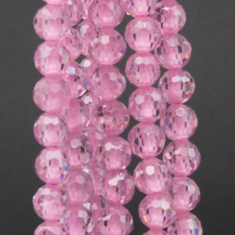 Zirconi tondi sfac. 4 mm rosa grado A++ rosa filo 40 cm (zirc-004) - pietreeminuterie.com